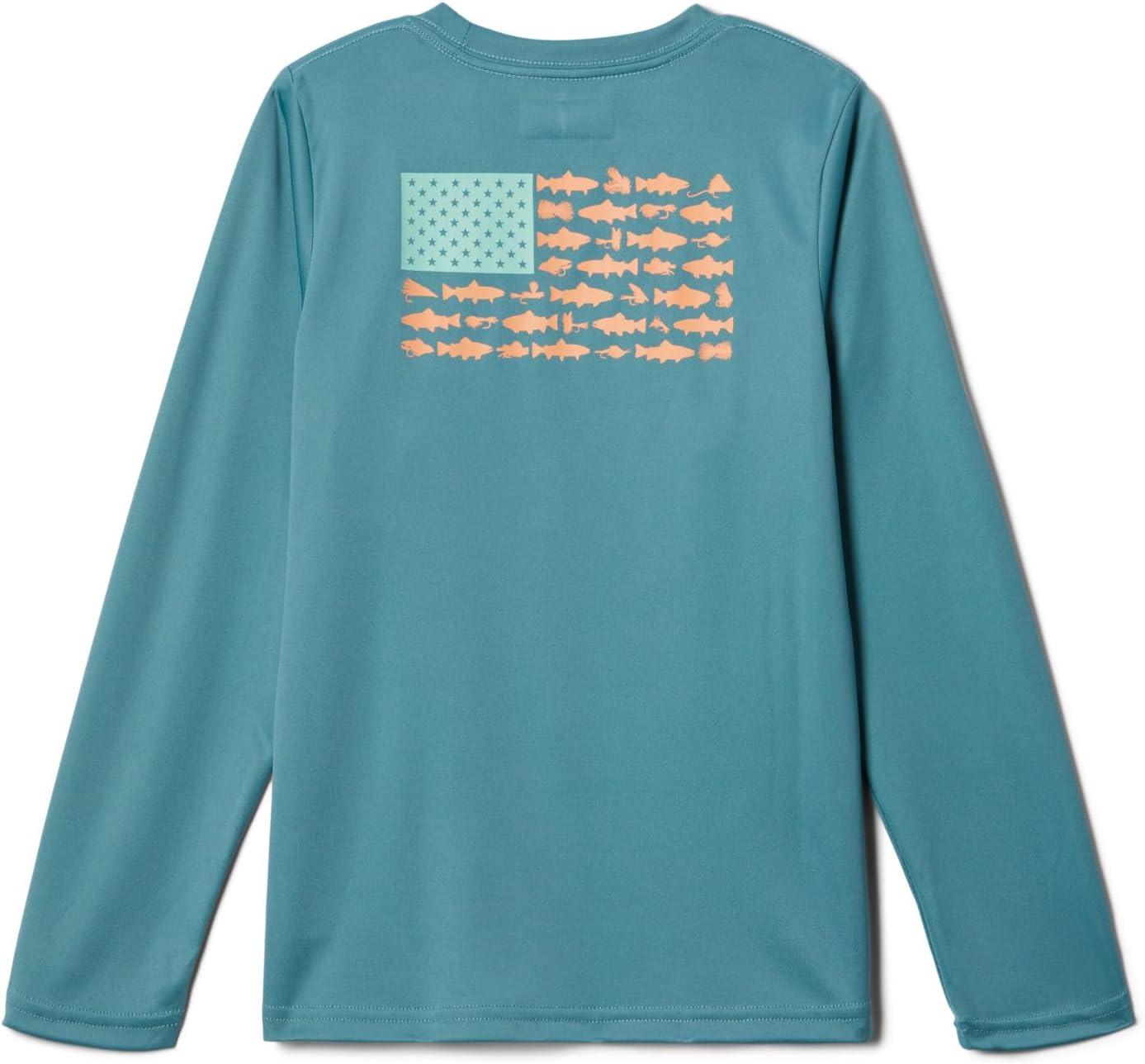 imageColumbia Boys Terminal Tackle Long Sleeve TeeTranquil Teal Bright Nectar Trout Flies