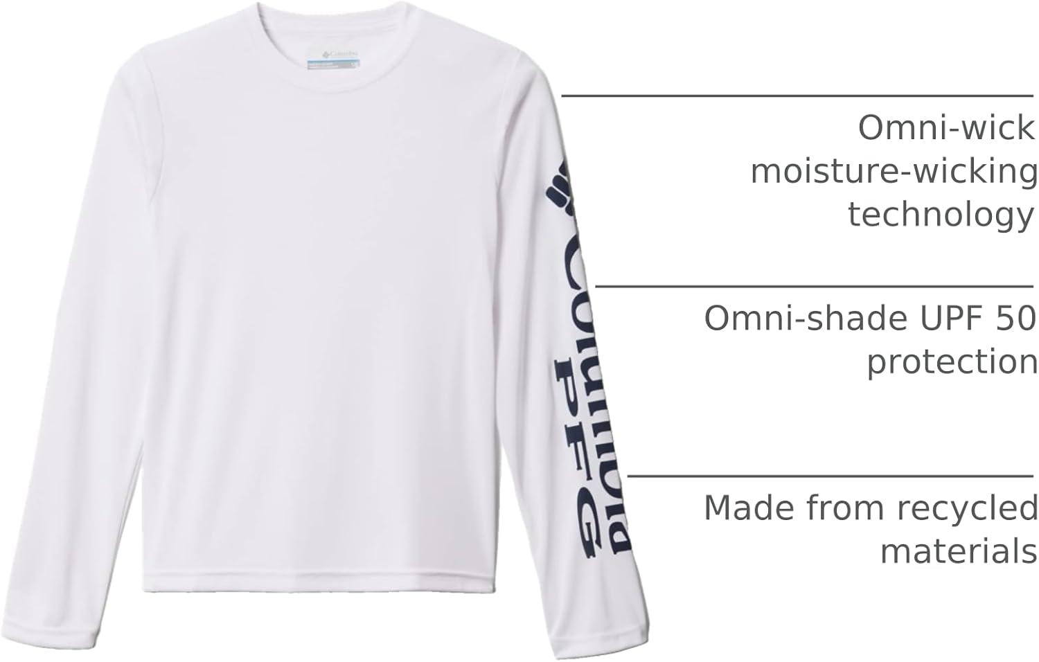 imageColumbia Boys Terminal Tackle Long Sleeve TeeWhiteCollegiate Navy Logo