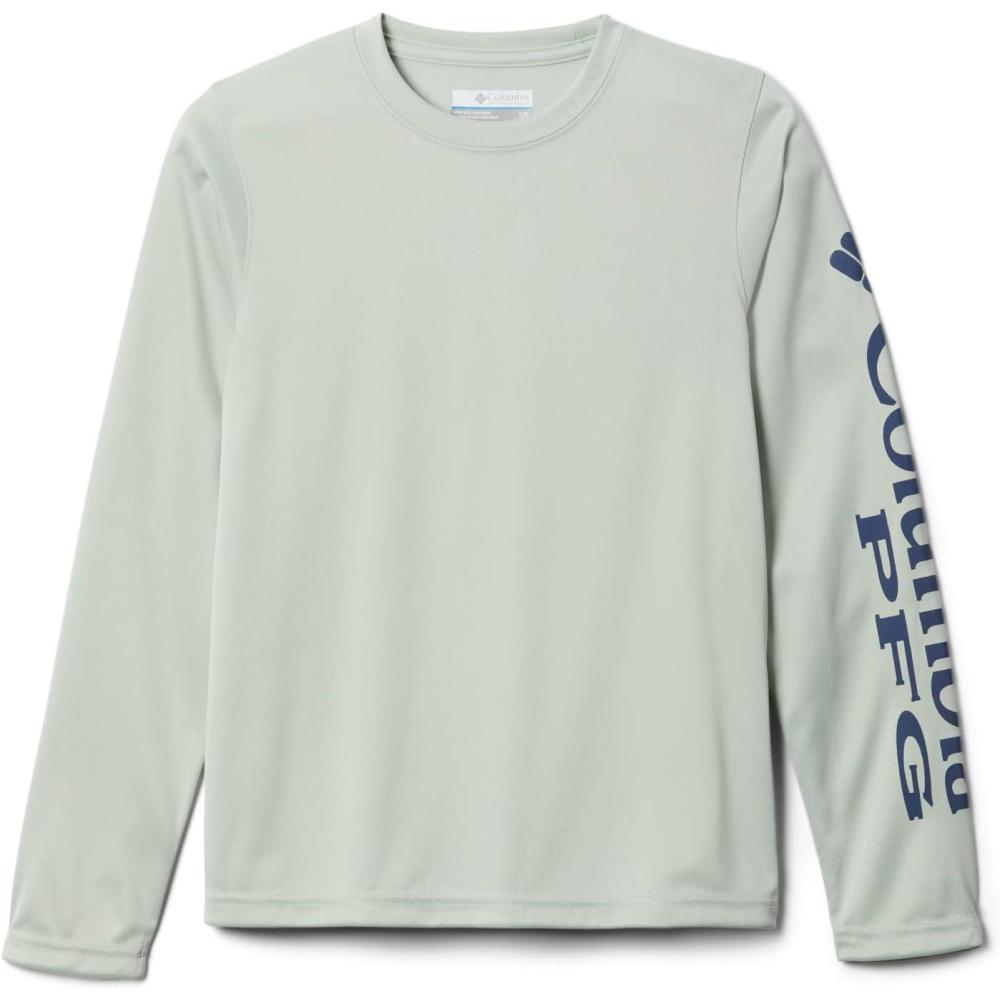 imageColumbia Boys Terminal Tackle Long Sleeve TeeCool Green HeatherCarbon Logo