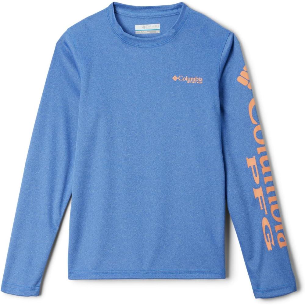 imageColumbia Boys Terminal Tackle Long Sleeve TeeVivid Blue HeatherBright Nectar Logo