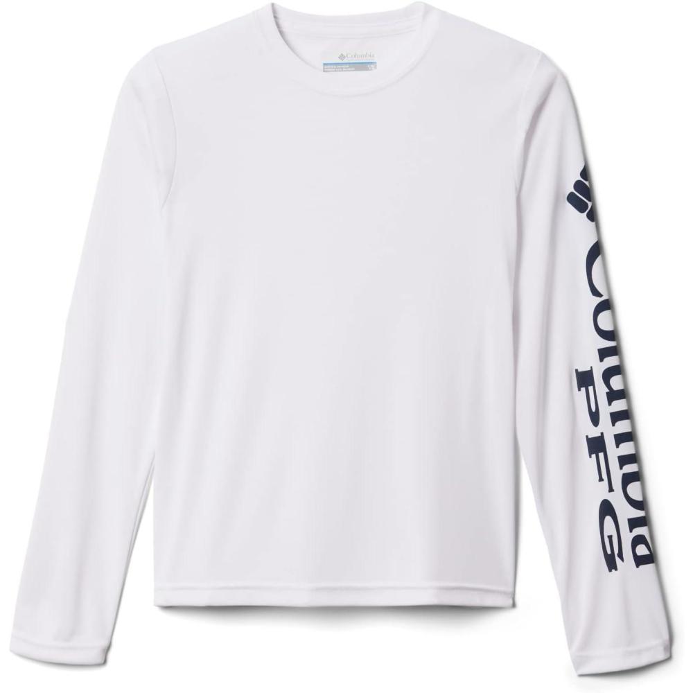 imageColumbia Boys Terminal Tackle Long Sleeve TeeWhiteCollegiate Navy Logo