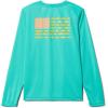 Columbia Boys’ Terminal Tackle Long Sleeve Tee(Electric Turquoise/Sun Glow)