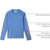 Columbia Boys’ Terminal Tackle Long Sleeve Tee(Vivid Blue Heather/Bright Nectar Logo)