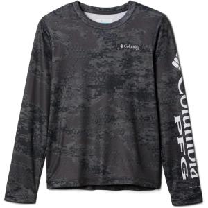Columbia Boys’ Terminal Tackle Long Sleeve Tee(Black Pfg Camo Print)