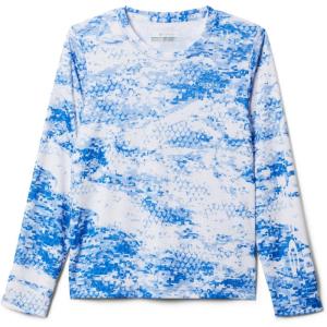 Columbia Boys’ Terminal Tackle Long Sleeve Tee(Blue Macaw Pfg Camo Print)