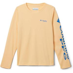 Columbia Boys’ Terminal Tackle Long Sleeve Tee(Cocoa Butter/Vivid Blue Logo)