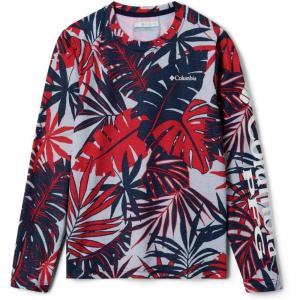 Columbia Boys’ Terminal Tackle Long Sleeve Tee(Collegiate Navy Tropical Textures)