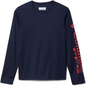 Columbia Boys’ Terminal Tackle Long Sleeve Tee(Collegiate Navy/Red Spark Logo)