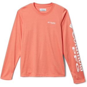 Columbia Boys’ Terminal Tackle Long Sleeve Tee(Corange Heather/White Logo)