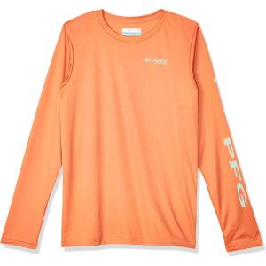 Columbia Boys’ Terminal Tackle Long Sleeve Tee(Dusty Orange/New Mint Logo)
