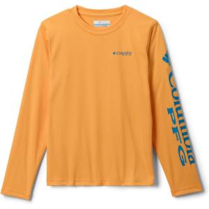 Columbia Boys’ Terminal Tackle Long Sleeve Tee(Summer Orange/Blue Echo Logo)