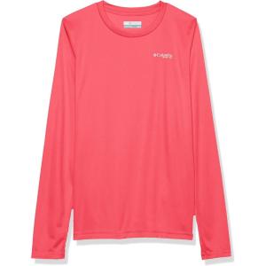 Columbia Boys’ Terminal Tackle Long Sleeve Tee(Sunset Red/Pfg Elements)