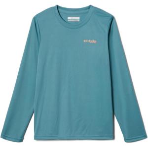 Columbia Boys’ Terminal Tackle Long Sleeve Tee(Tranquil Teal  Bright Nectar Trout Flies)