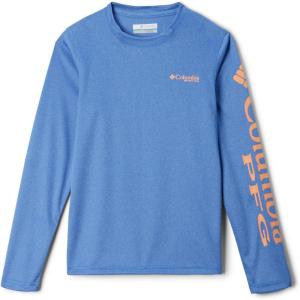Columbia Boys’ Terminal Tackle Long Sleeve Tee(Vivid Blue Heather/Bright Nectar Logo)