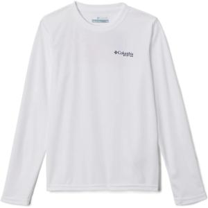 Columbia Boys’ Terminal Tackle Long Sleeve Tee(White/Collegiate Navy)