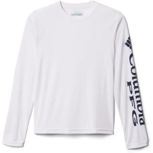 Columbia Boys’ Terminal Tackle Long Sleeve Tee(White/Collegiate Navy Logo)