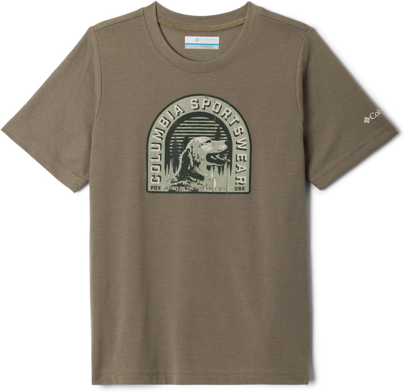 imageColumbia Boys La Poudre Pass Short Sleeve TeeStone GreenFurry Friend