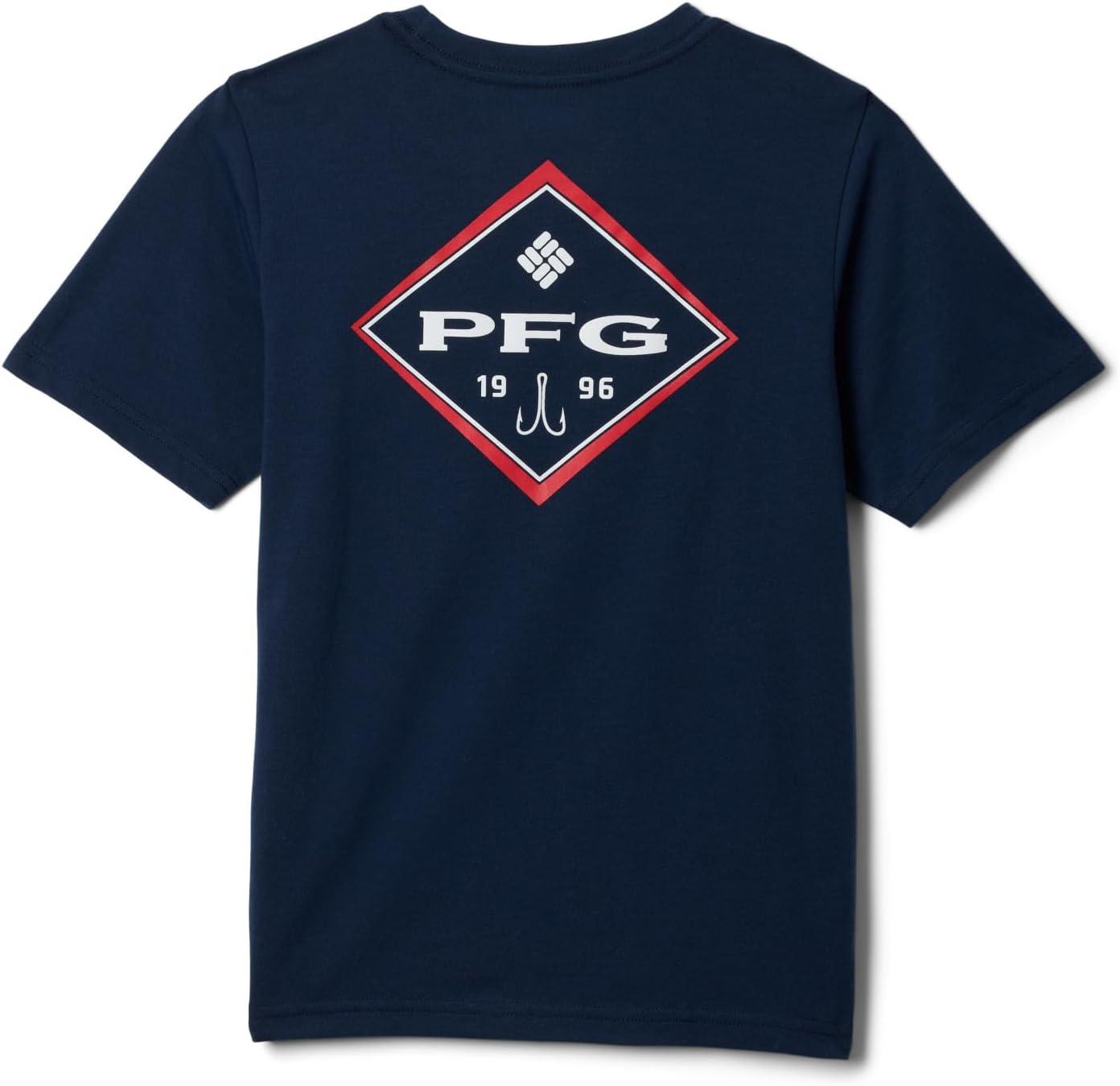 imageColumbia Boys PFG Short Sleeve Seasonal Graphic TeeCollegiate NavyPfg Y Diamond Bit Gem