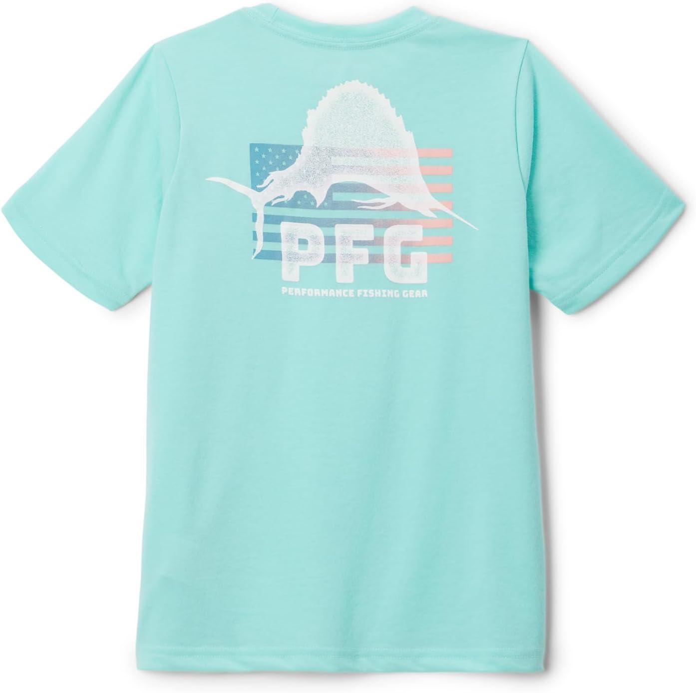 imageColumbia Boys PFG Short Sleeve Seasonal Graphic TeeGulf StreamFlag Jumper Salt