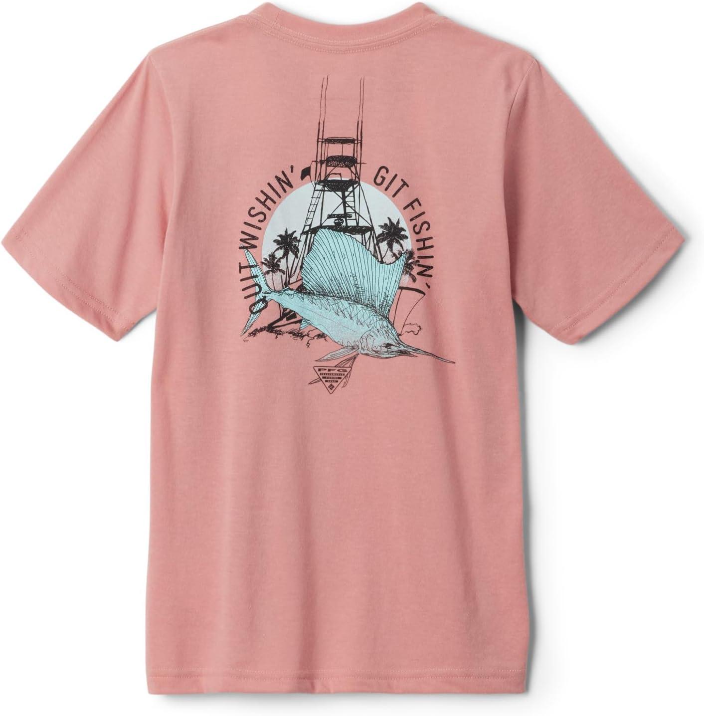 imageColumbia Boys PFG Short Sleeve Seasonal Graphic TeeSandalwood PinkSail Tower Graphic