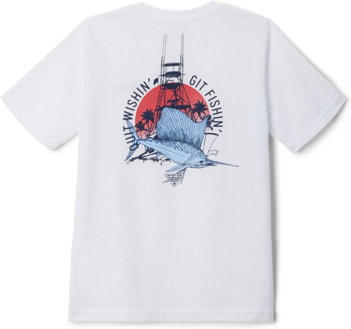 imageColumbia Boys PFG Short Sleeve Seasonal Graphic TeeWhiteSail Tower Graphic