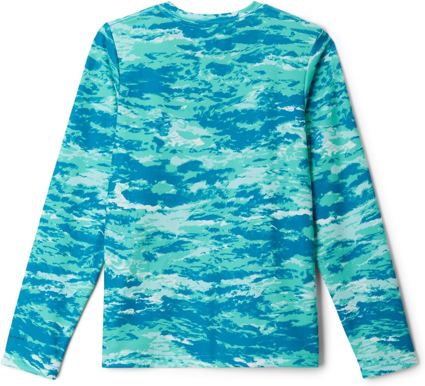 imageColumbia Boys PFG Solar Stream Printed Long Sleeve ShirtGlaze Green Sumi Camo