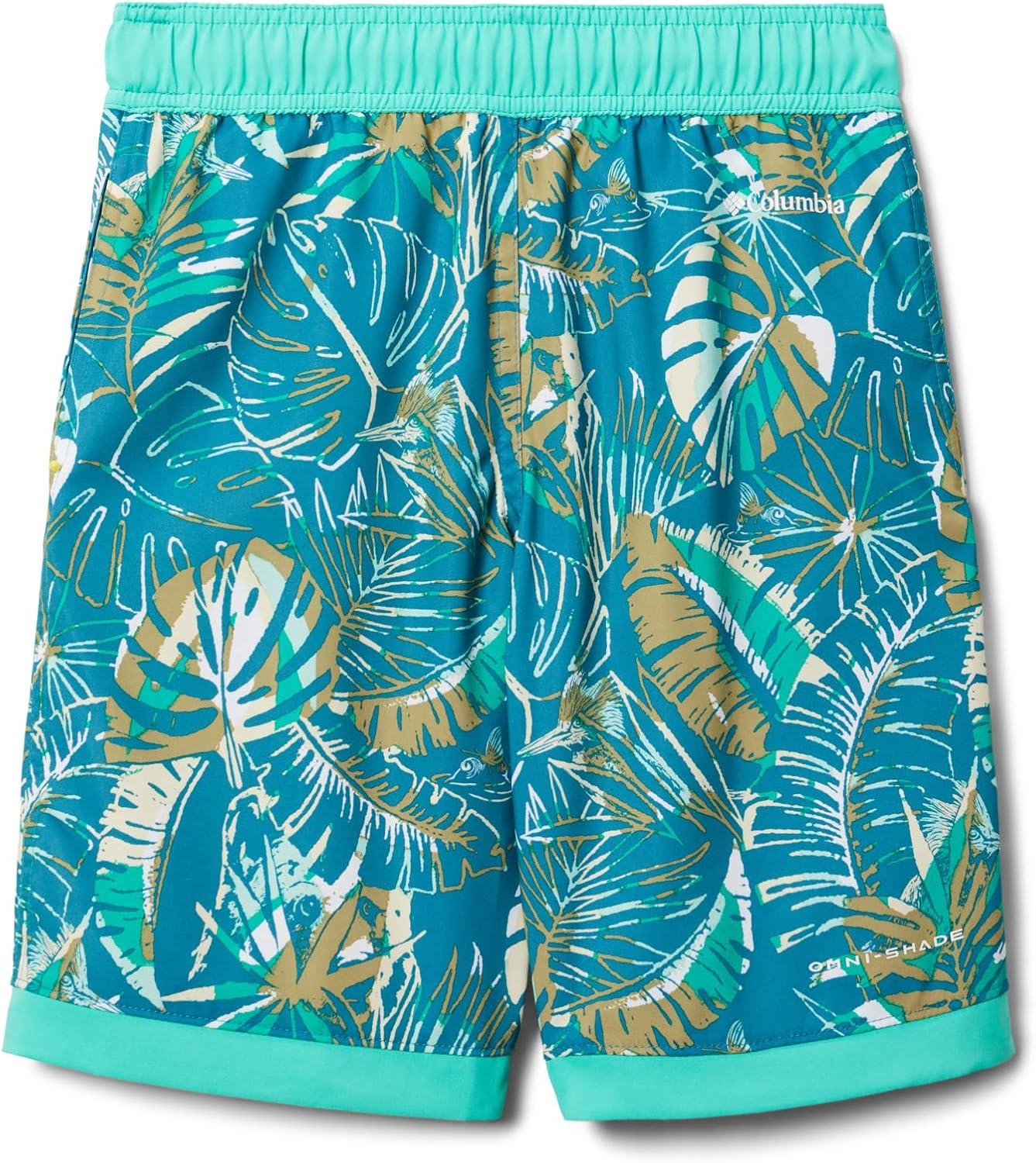 imageColumbia Boys Sandy Shores Boardshort MoistureWicking UV Sun ProtectionDeep Marine King Palms