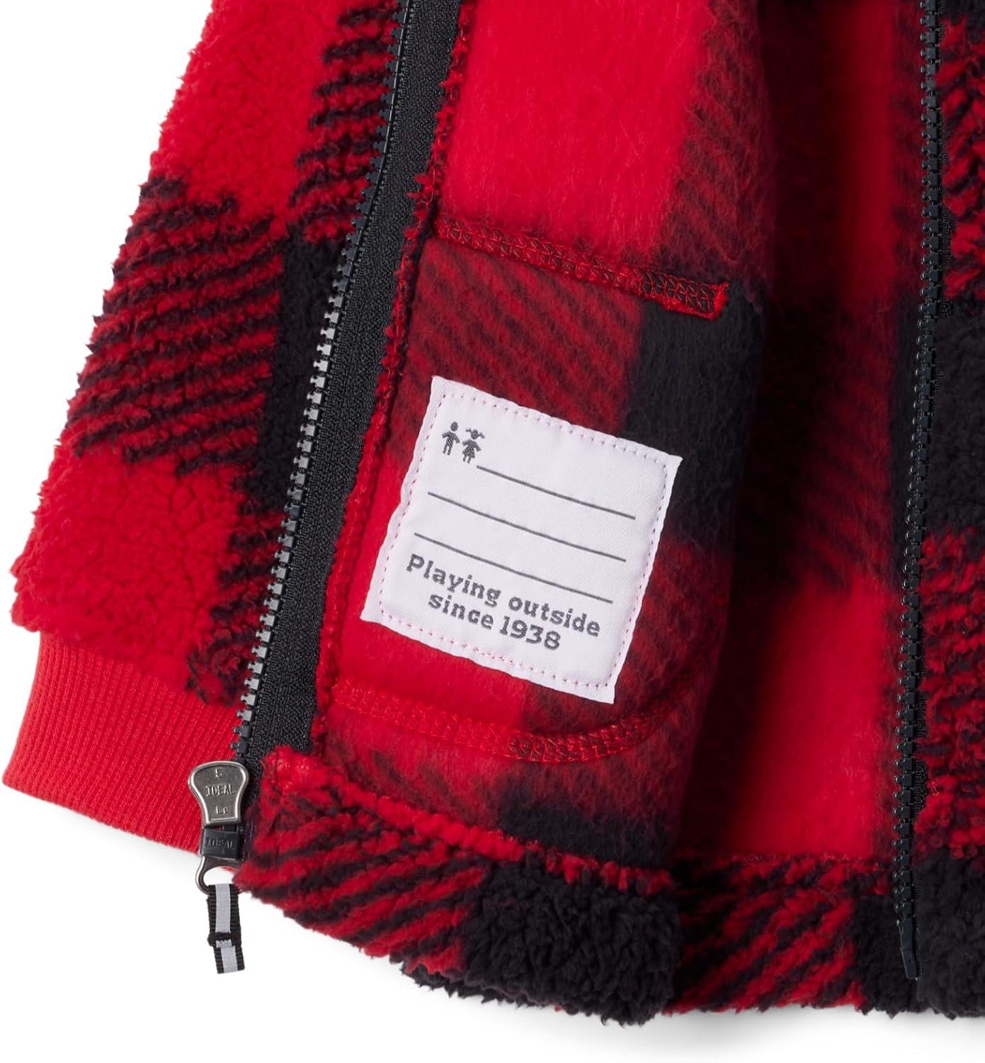 imageColumbia Unisex Baby Rugged Ridge II Sherpa Full ZipMountain Red Check
