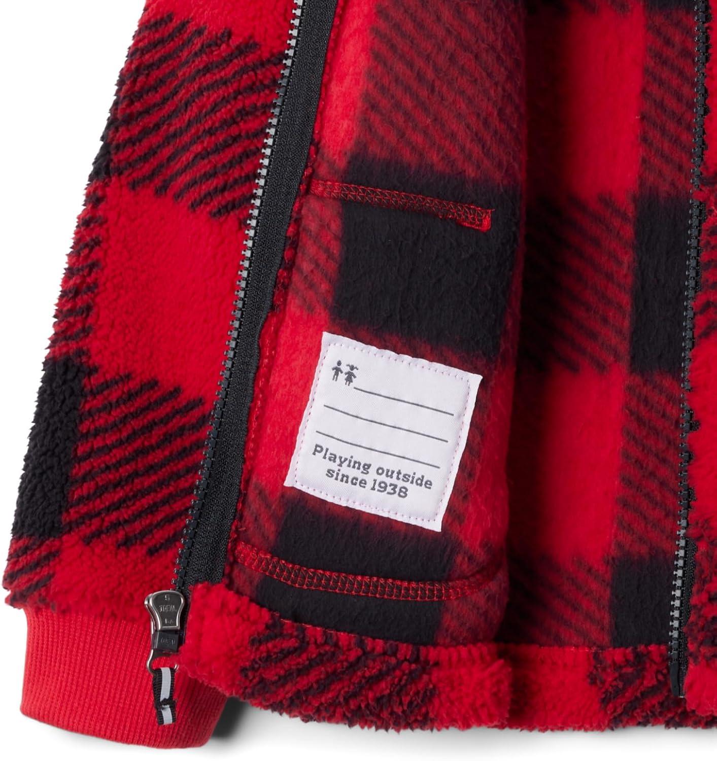 imageColumbia Unisex Baby Rugged Ridge II Sherpa Full ZipMountain Red Check