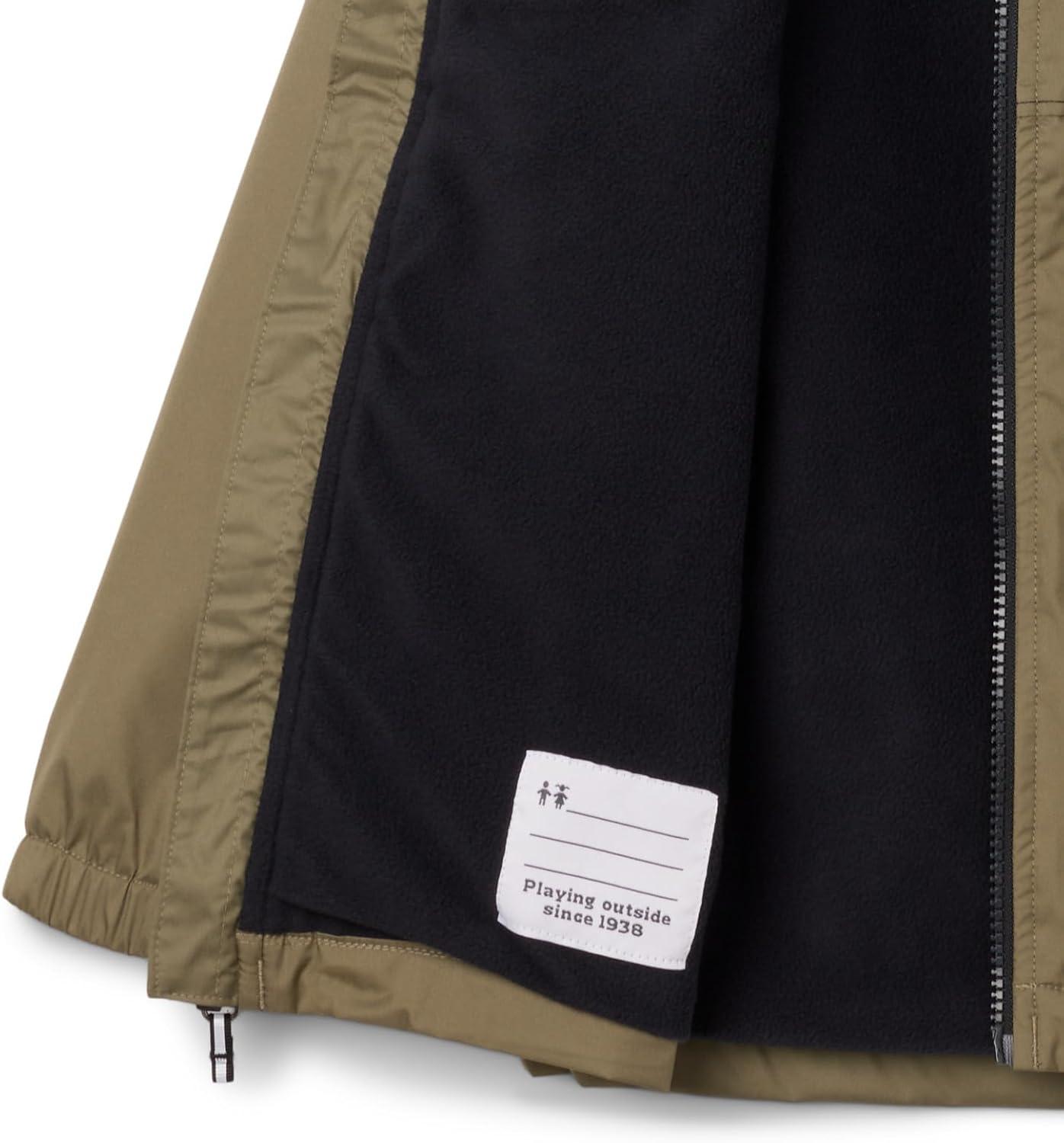 imageColumbia boys Rainy Trails Ii Fleece Lined JacketStone GreenBlack Slub