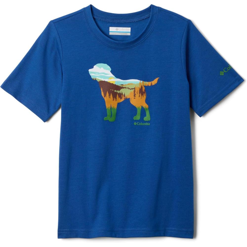 imageColumbia Boys La Poudre Pass Short Sleeve TeeMountain BlueTreescape View