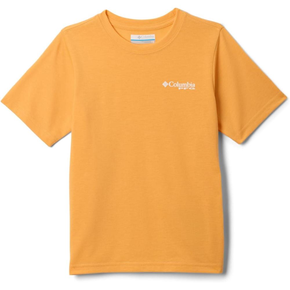 imageColumbia Boys PFG Short Sleeve Seasonal Graphic TeeSummer OrangeHigh Side Simple Marlin
