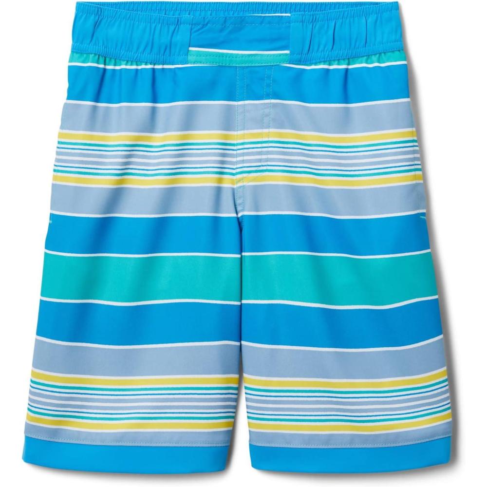 imageColumbia Boys Sandy Shores Boardshort MoistureWicking UV Sun ProtectionBright Aqua Danby StripeCompass Blue