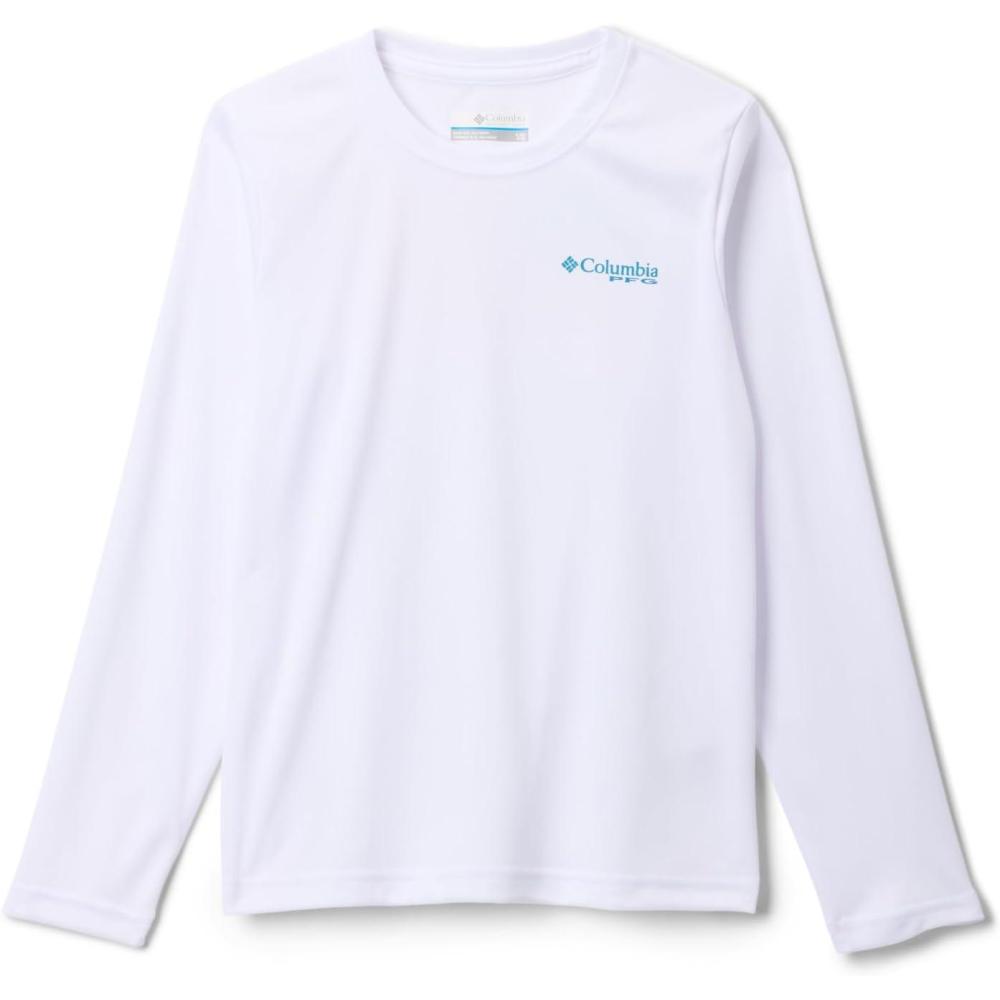 imageColumbia Boys Y Terminal Tackle PFG Fish Flag LsHiking ShirtWhiteBlue Echo Fish Flag
