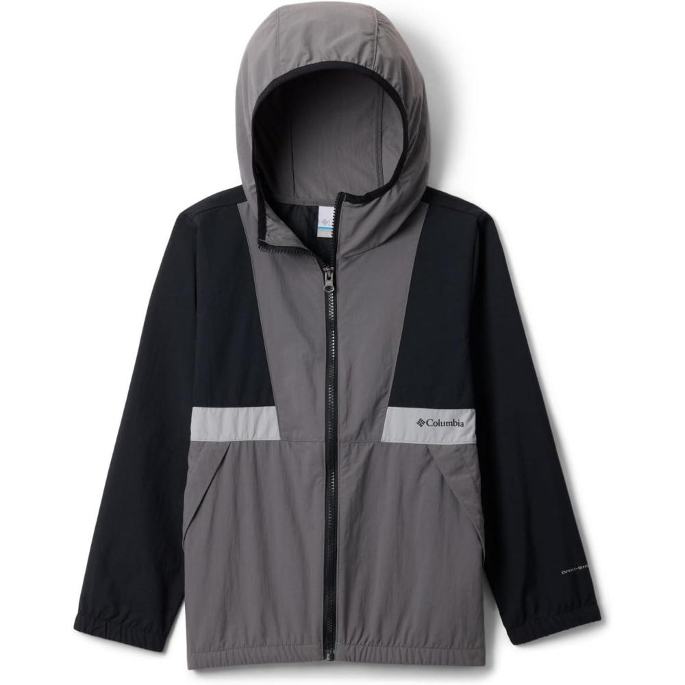imageumbia Youth Boys Spire Valley WindbreakerBlackCity GreyColumbia Grey