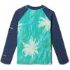 Columbia Baby-Boys Sandy Shores Printed Long Sleeve Sunguard(Bright Aqua Topo Palms/Dark Mountain)