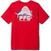 Columbia Boys PFG Short Sleeve Seasonal Graphic Tee(Red Spark/Flag Jumper Salt)