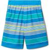 Columbia Boys Sandy Shores Boardshort, Moisture-Wicking, UV Sun Protection(Bright Aqua Danby Stripe/Compass Blue)