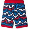 Columbia Boys Sandy Shores Boardshort, Moisture-Wicking, UV Sun Protection(Coll Navy Wavy/Mountain Red)