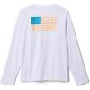 Columbia Boys Y Terminal Tackle PFG™ Fish Flag LsHiking Shirt(White/Blue Echo Fish Flag)