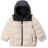 Columbia boys Puffect Hooded Jacket(Dark Stone/Black)