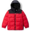 Columbia boys Puffect Hooded Jacket(Mountain Red/Black)