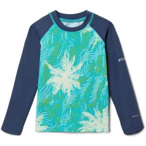 Columbia Baby-Boys Sandy Shores Printed Long Sleeve Sunguard(Bright Aqua Topo Palms/Dark Mountain)