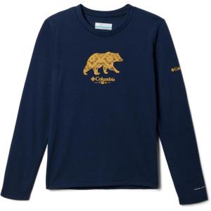 Columbia Boys La Poudre Pass Long Sleeve Tee(Collegiate Navy  Bearly-checkered Peaks)