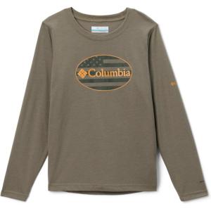 Columbia Boys La Poudre Pass Long Sleeve Tee(Stone Green/Gem Columbia Patriot)