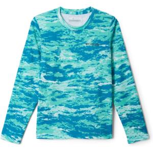 Columbia Boys PFG Solar Stream Printed Long Sleeve Shirt(Glaze Green Sumi Camo)