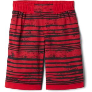 Columbia Boys Sandy Shores Boardshort, Moisture-Wicking, UV Sun Protection(Mountain Red Texture Stripe)