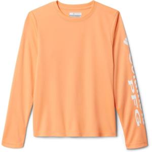 Columbia Boys Terminal Tackle PFG Triangle Logo Long Sleeve(Bright Nectar/White Logo)