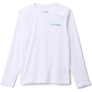 Columbia Boys Y Terminal Tackle PFG™ Fish Flag LsHiking Shirt(White/Blue Echo Fish Flag)