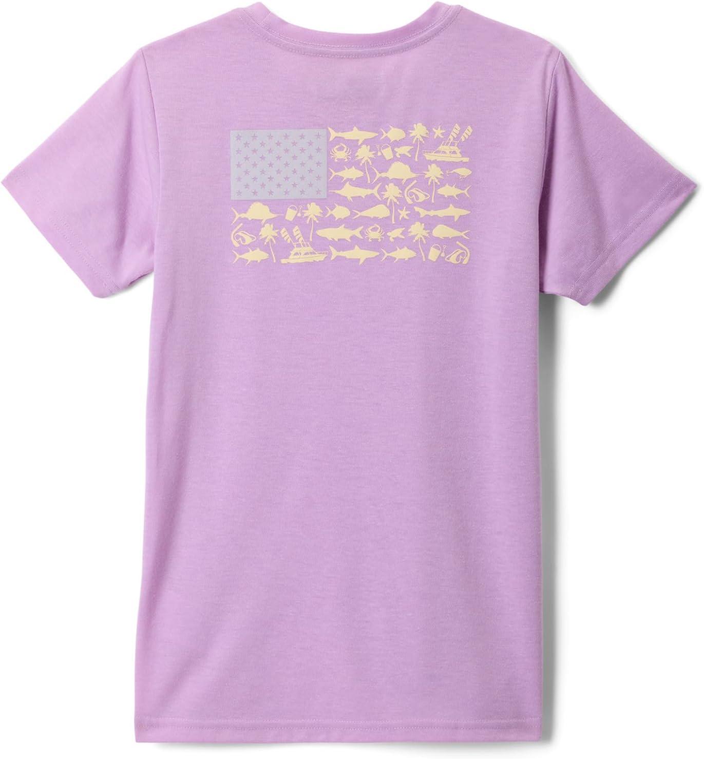 imageColumbia Girls PFG Short Sleeve Graphic TeeHydrangeaPfg Fish Flag